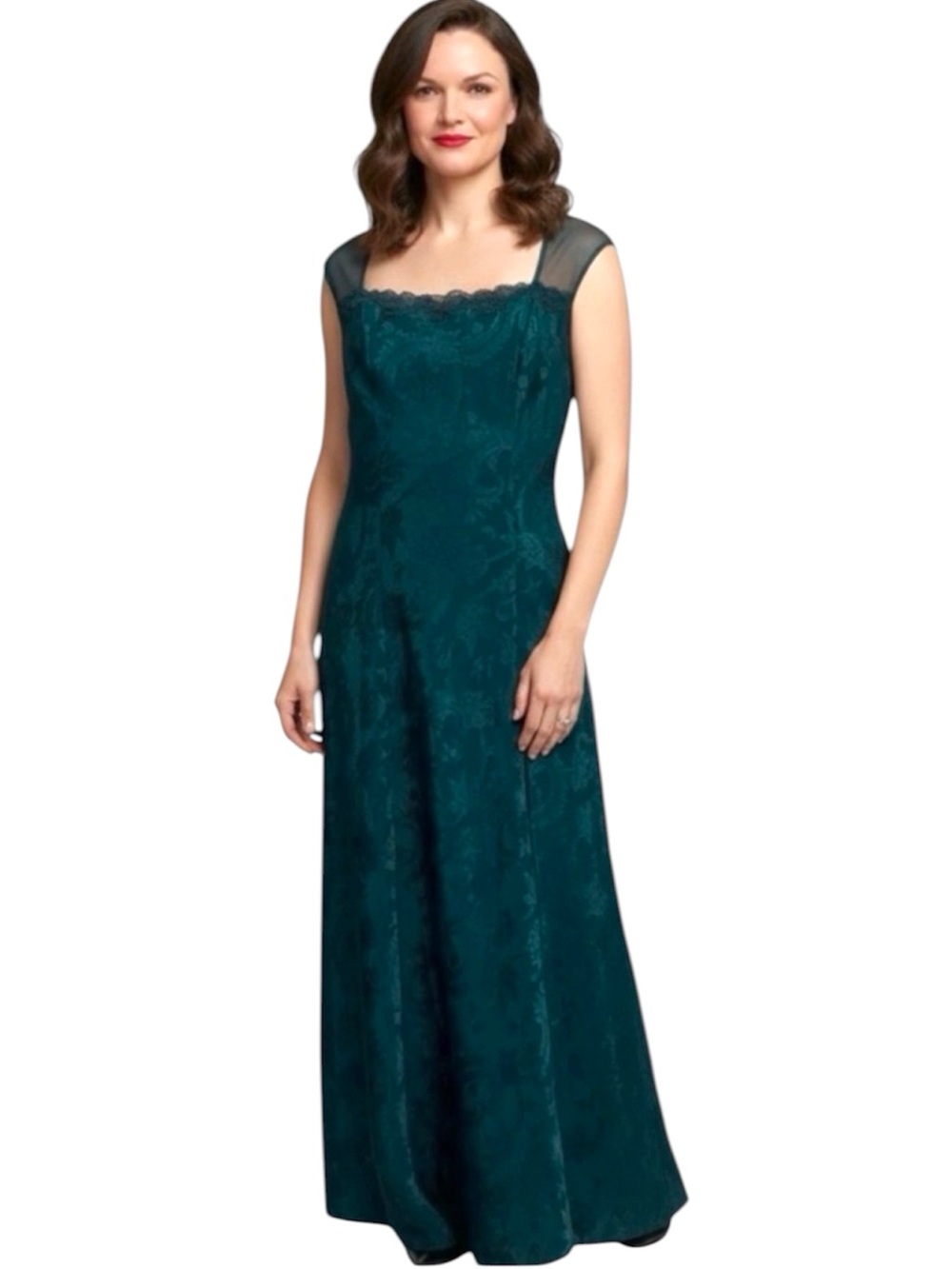 Vintage Victoria’s Secret Gold Label Teal Lace Maxi Gown M